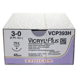 Ethicon Sutur Vicryl Plus 3-0 45 cm FS-2 VCP393H lilla 36stk