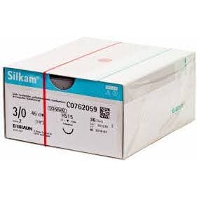 Silkam sutur silke svart HS15 3/0 45 cm 36 stk
