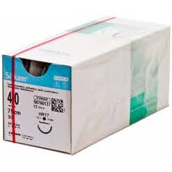 Silkam sutur silke svart HR17 4/0 75 cm 12 stk