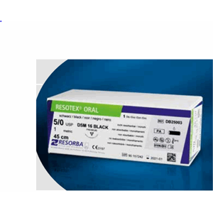 Resorba Resotex Oral sutur sort DSM 16 5/0, 12 stk