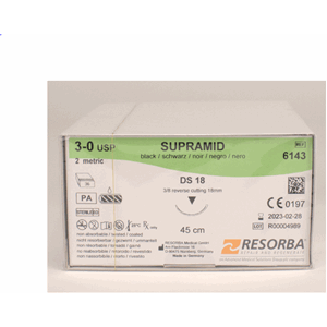 Supramid sutur svart 3/0 DS-18  36 stk