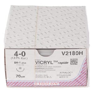 Ethicon Sutur Vicryl Rapid 4-0 70 cm SH1 V2180H  36 stk