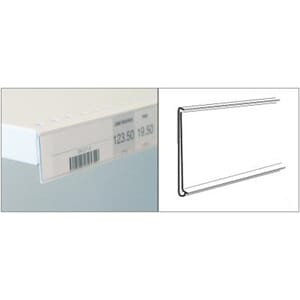 Hylleforkant for etiketter 26 mm x 800 mm hvit 50 stk